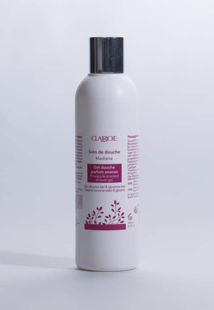 Gel douche parfum ananas de Clairjoie. Photo : Philippe Lim